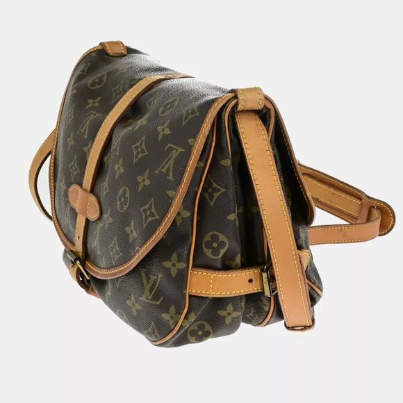 LOUIS VUITTON Logo Saumur 30 Shoulder Bag Monogram Leather Brown M42256 84YF094 - Picture 7 of 16